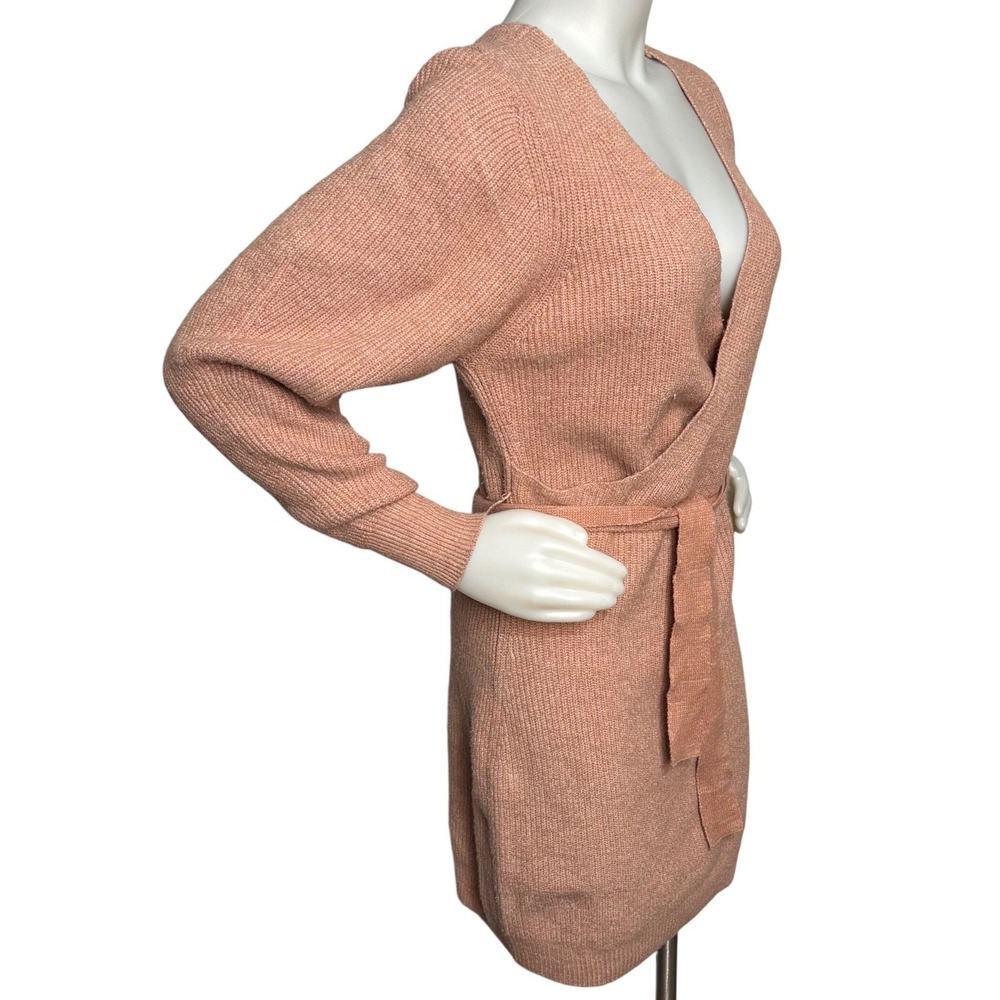 Free People Blush Pink Wrap Sweater Dress | Small | Tie Waist Midi